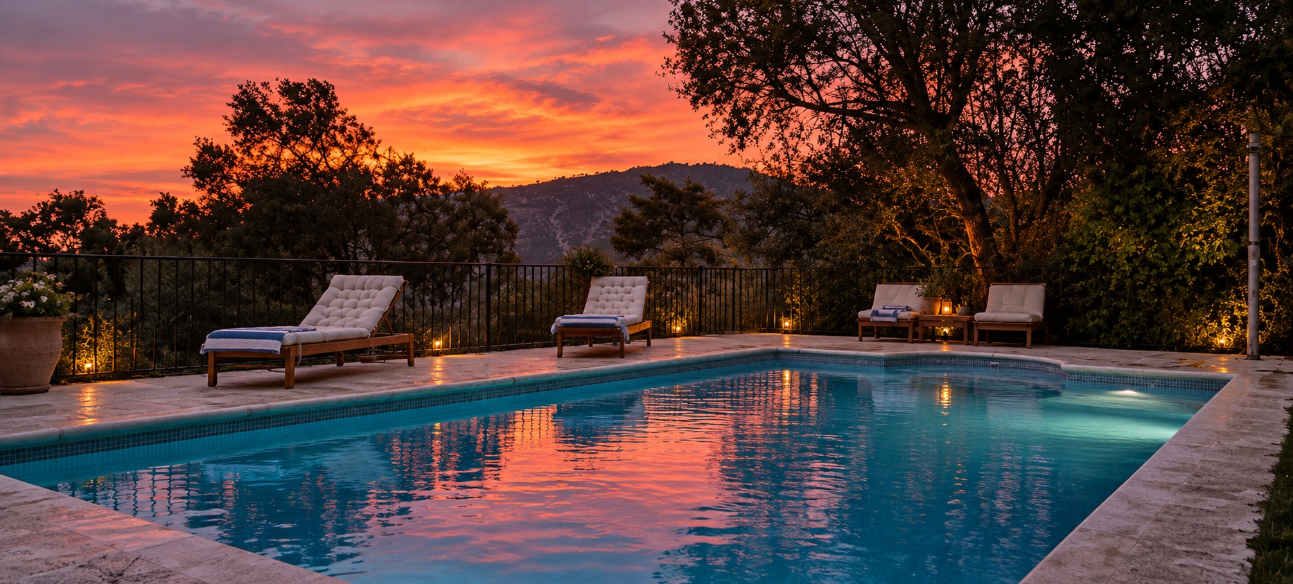 Piscina de Las Picoteras al atardecer